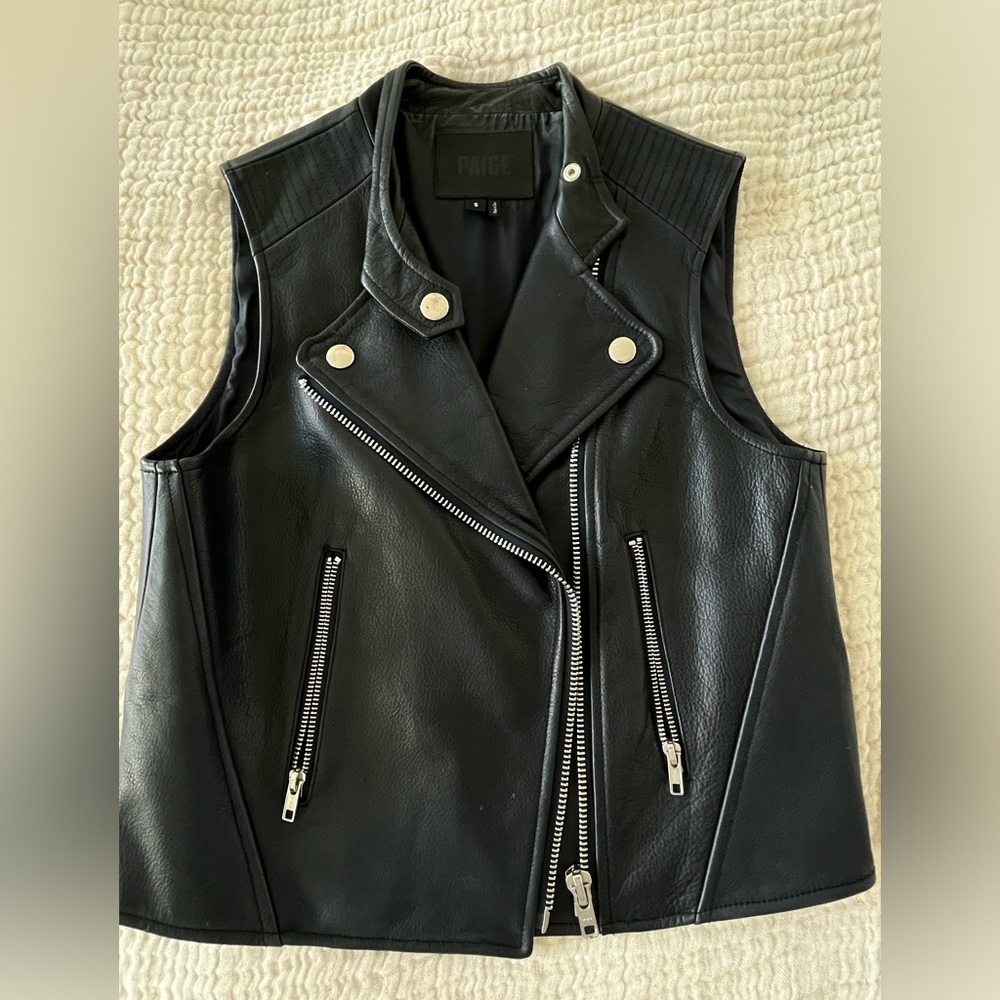 PAIGE leather moto vest